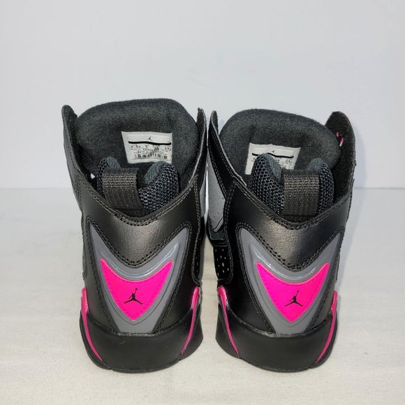 Air Jordan True Flight GS Black/ Dark Grey/ Deadly Pink 342774-009 US Size 5.5Y - Picture 4 of 8